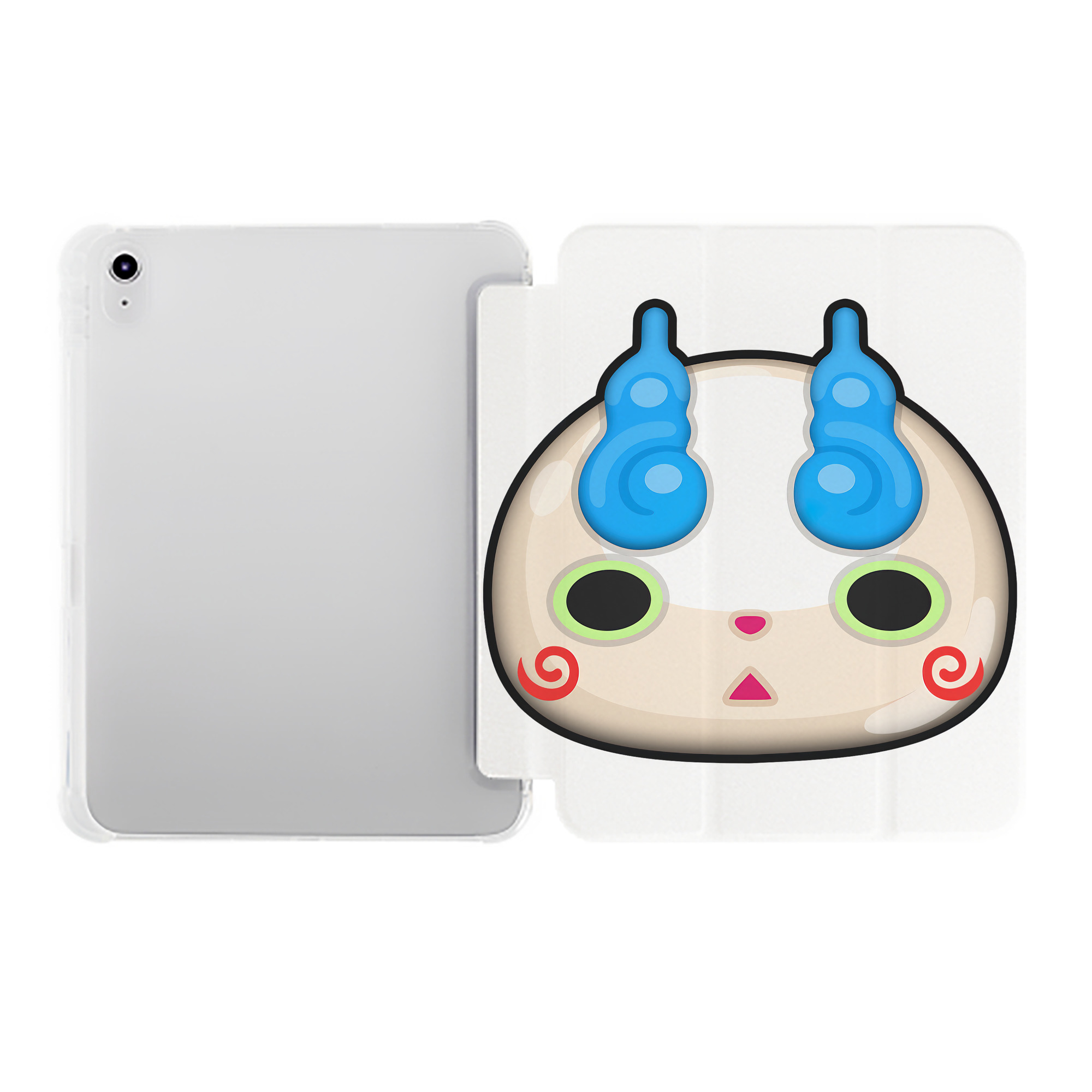 （画像用） 妖怪ウォッチ Yo-kai Watch IPad ケース ペン収納付き 三つ折りスタンド PUレザー×シリコン 対応機種9.5/10.5/10.9インチ